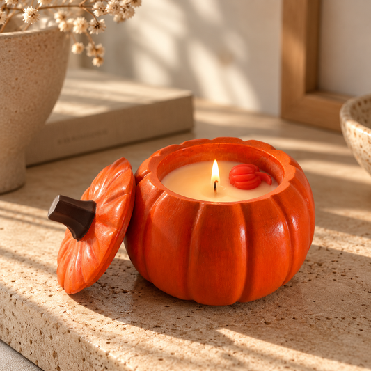 Calabaza Ámbar · Vela artesanal